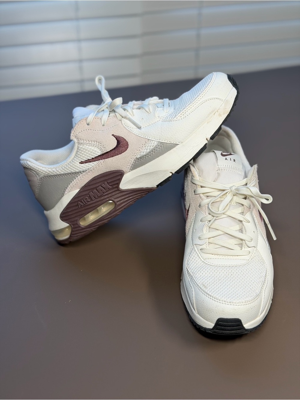 Nike Women’s White and Mauve/Plum Low-Top Sneakers